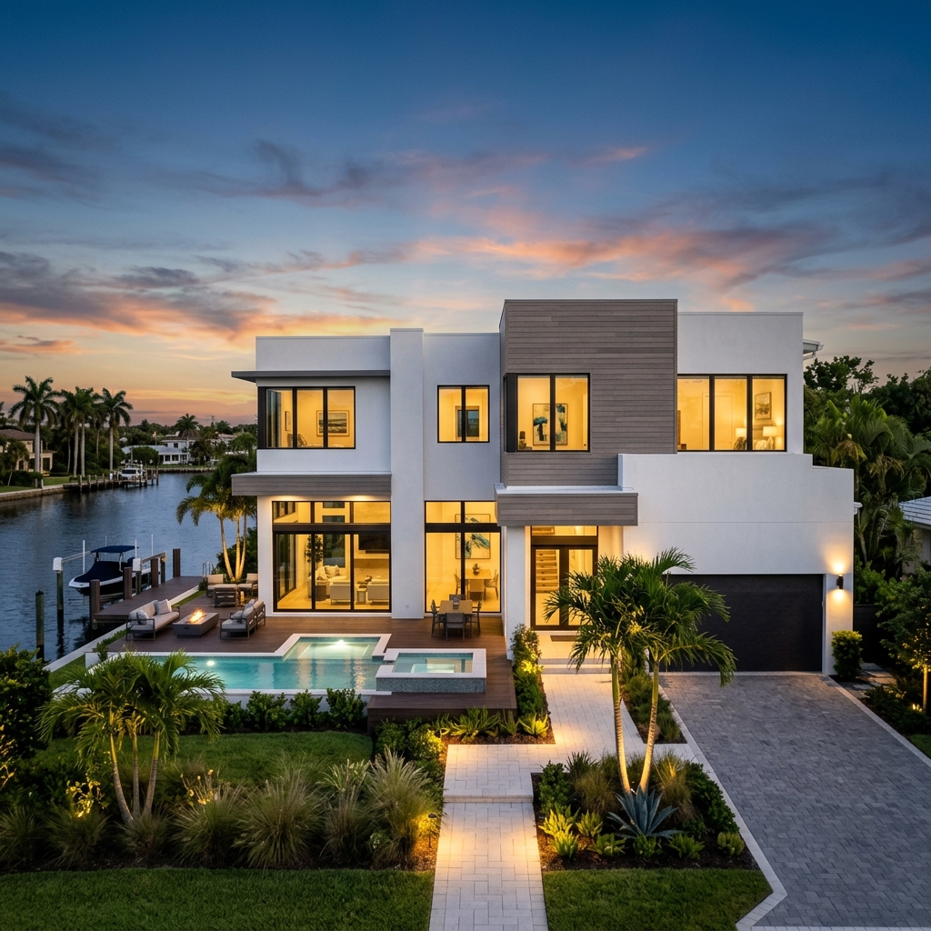 After: Modern Contemporary Finish - Contemporary Residential Facade Overhaul