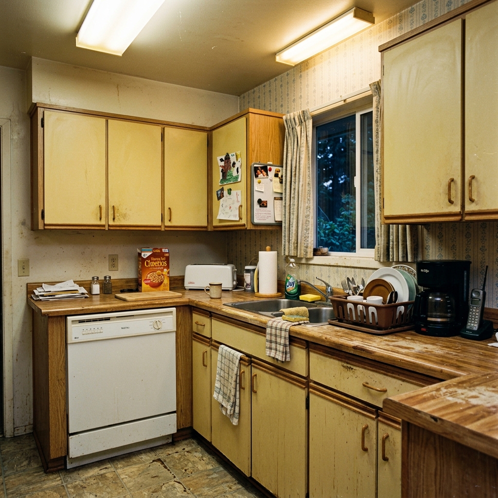 Before: 1990s Outdated Layout - Bespoke Custom Kitchen Remodel