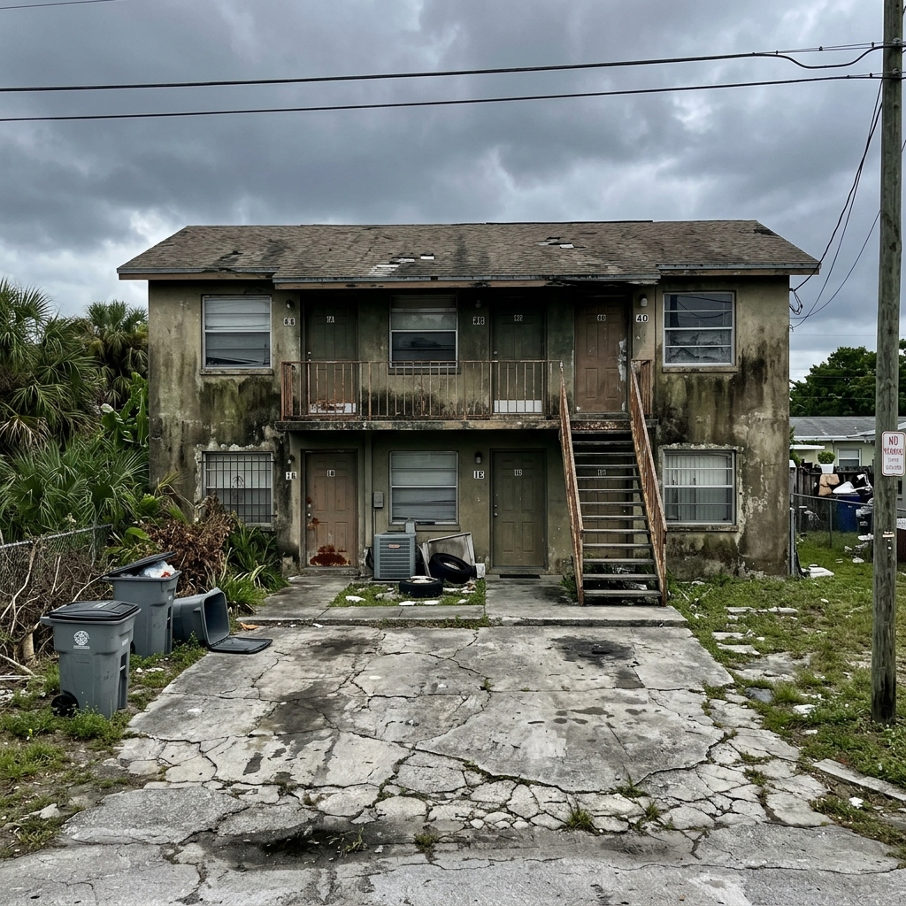 Before: Weather-Damaged Complex - Property Portfolio Restoration